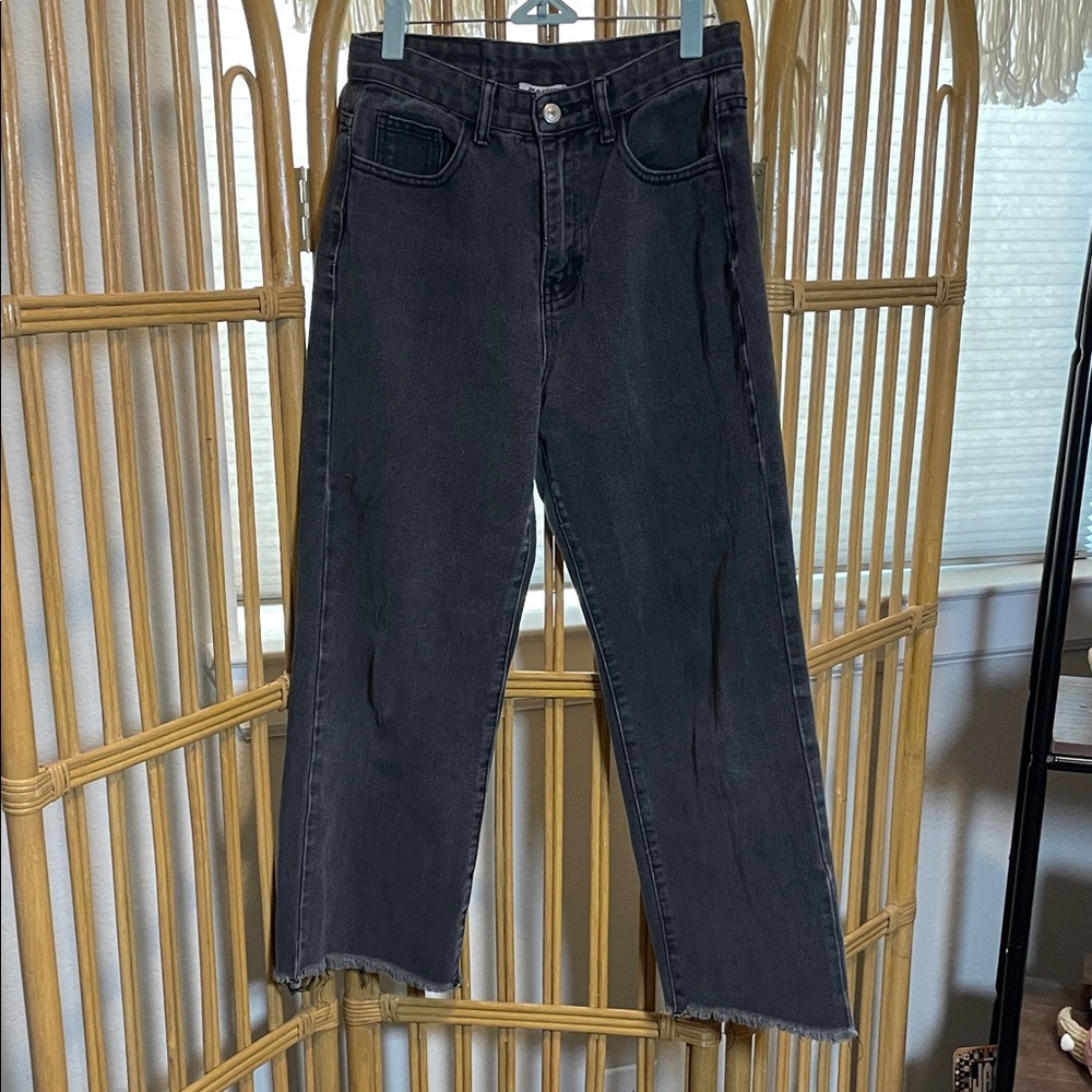 Princess Polly Charcoal Denim wide leg Jeans
